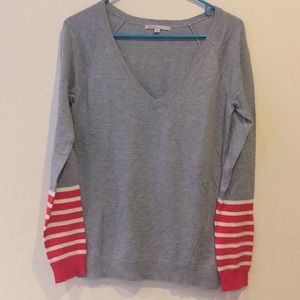Gap Sweater With Stripes/Subtle Sequins On Sleeves
